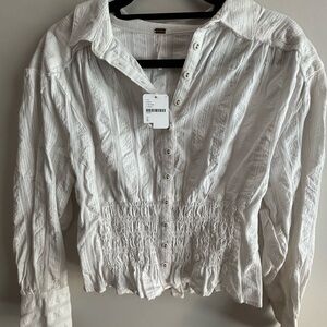 Women's White Button-Up Top